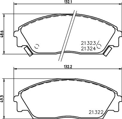 HELLA 8DB 355 005-661 - Комплект спирачно феродо, дискови спирачки vvparts.bg