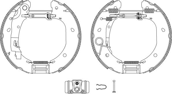 HELLA 8DB 355 005-091 - Комплект спирачна челюст vvparts.bg