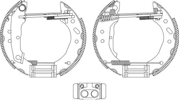 HELLA 8DB 355 005-011 - Комплект спирачна челюст vvparts.bg