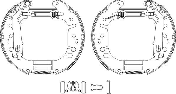 HELLA 8DB 355 005-191 - Комплект спирачна челюст vvparts.bg