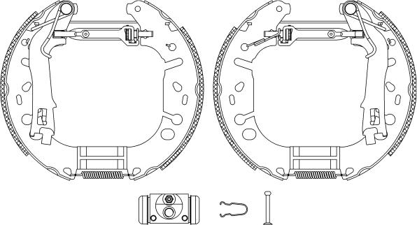 HELLA 8DB 355 005-131 - Комплект спирачна челюст vvparts.bg