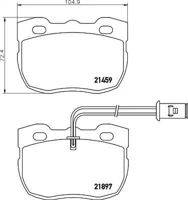 HELLA 8DB 355 005-841 - Комплект спирачно феродо, дискови спирачки vvparts.bg