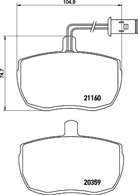 HELLA 8DB 355 005-831 - Комплект спирачно феродо, дискови спирачки vvparts.bg