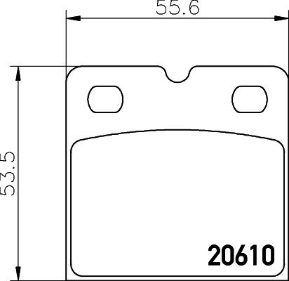 HELLA 8DB 355 005-301 - Комплект феродо за накладки, дискова ръчна спирачка vvparts.bg