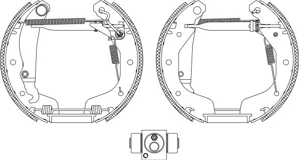 HELLA 8DB 355 005-221 - Комплект спирачна челюст vvparts.bg