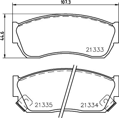 HELLA 8DB 355 005-711 - Комплект спирачно феродо, дискови спирачки vvparts.bg