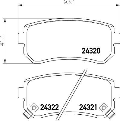 HELLA 8DB 355 006-961 - Комплект спирачно феродо, дискови спирачки vvparts.bg