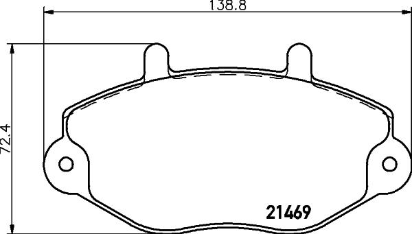 HELLA 8DB 355 006-401 - Комплект спирачно феродо, дискови спирачки vvparts.bg