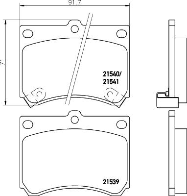 HELLA 8DB 355 006-481 - Комплект спирачно феродо, дискови спирачки vvparts.bg