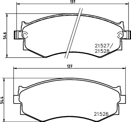 HELLA 8DB 355 006-421 - Комплект спирачно феродо, дискови спирачки vvparts.bg