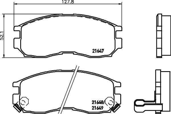 HELLA 8DB 355 006-471 - Комплект спирачно феродо, дискови спирачки vvparts.bg