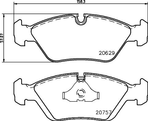 HELLA 8DB 355 006-511 - Комплект спирачно феродо, дискови спирачки vvparts.bg