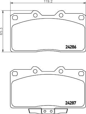 HELLA 8DB 355 006-641 - Комплект спирачно феродо, дискови спирачки vvparts.bg