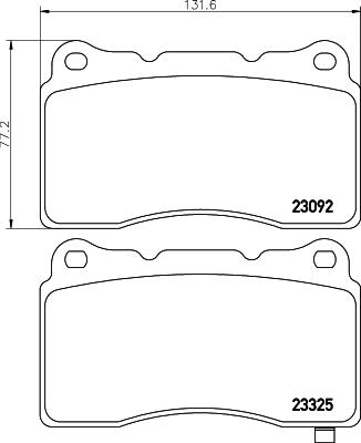 HELLA 8DB 355 006-601 - Комплект спирачно феродо, дискови спирачки vvparts.bg