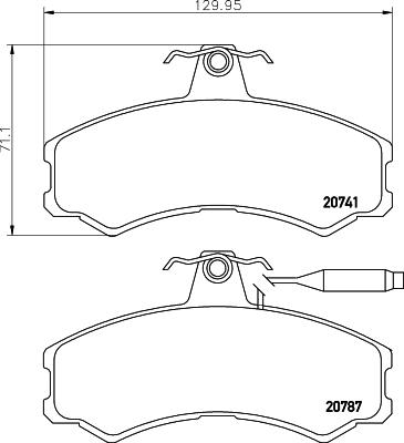 HELLA 8DB 355 006-011 - Комплект спирачно феродо, дискови спирачки vvparts.bg