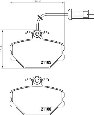 HELLA 8DB 355 006-191 - Комплект спирачно феродо, дискови спирачки vvparts.bg