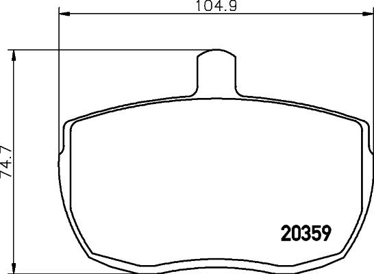 HELLA 8DB 355 006-361 - Комплект спирачно феродо, дискови спирачки vvparts.bg