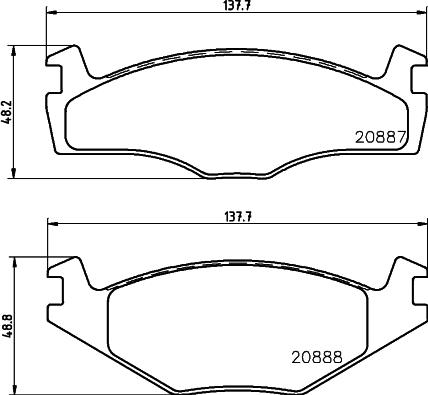 HELLA 8DB 355 006-381 - Комплект спирачно феродо, дискови спирачки vvparts.bg