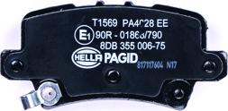 HELLA 8DB 355 006-751 - Комплект спирачно феродо, дискови спирачки vvparts.bg