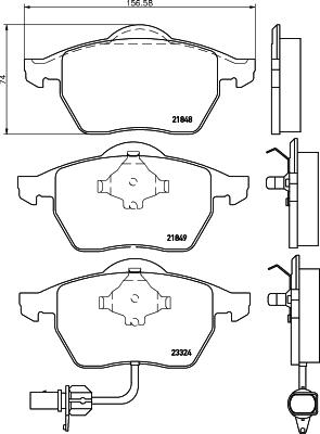 HELLA 8DB 355 008-911 - Комплект спирачно феродо, дискови спирачки vvparts.bg