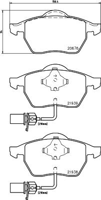 HELLA 8DB 355 008-411 - Комплект спирачно феродо, дискови спирачки vvparts.bg