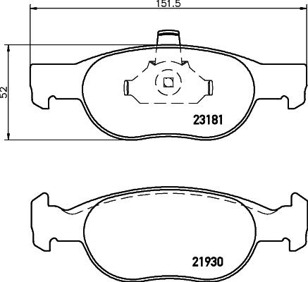 HELLA 8DB 355 008-431 - Комплект спирачно феродо, дискови спирачки vvparts.bg