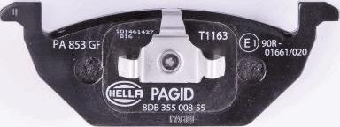HELLA 8DB 355 008-551 - Комплект спирачно феродо, дискови спирачки vvparts.bg
