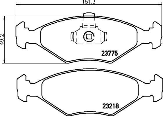 HELLA 8DB 355 008-511 - Комплект спирачно феродо, дискови спирачки vvparts.bg