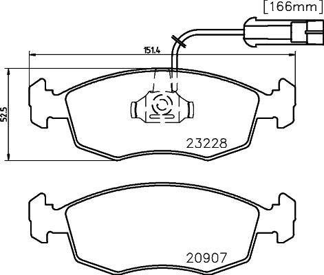 HELLA 8DB 355 008-521 - Комплект спирачно феродо, дискови спирачки vvparts.bg