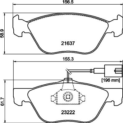 HELLA PAGID 355008611 - Комплект спирачно феродо, дискови спирачки vvparts.bg