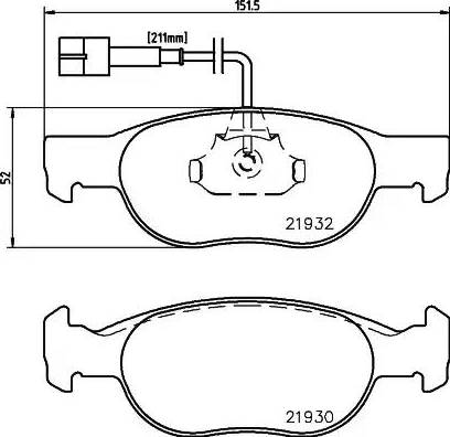 HELLA 8DB 355 008-061 - Комплект спирачно феродо, дискови спирачки vvparts.bg