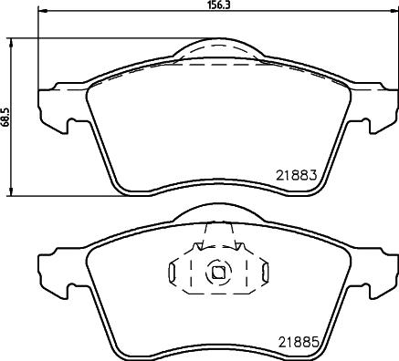 HELLA 8DB 355 008-011 - Комплект спирачно феродо, дискови спирачки vvparts.bg