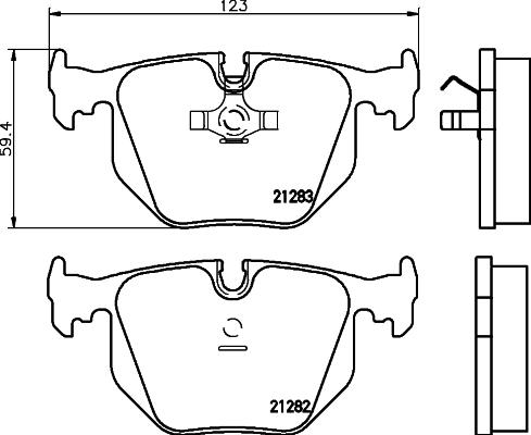 HELLA 8DB 355 008-121 - Комплект спирачно феродо, дискови спирачки vvparts.bg