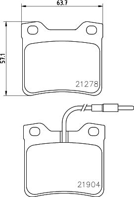 HELLA 8DB 355 008-171 - Комплект спирачно феродо, дискови спирачки vvparts.bg