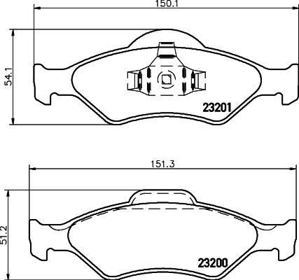 HELLA 8DB 355 008-891 - Комплект спирачно феродо, дискови спирачки vvparts.bg