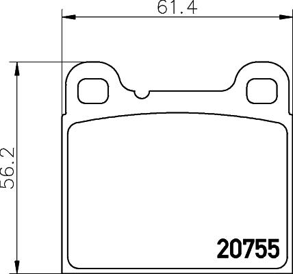 HELLA 8DB 355 008-801 - Комплект спирачно феродо, дискови спирачки vvparts.bg