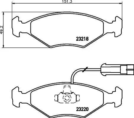 HELLA 8DB 355 008-391 - Комплект спирачно феродо, дискови спирачки vvparts.bg