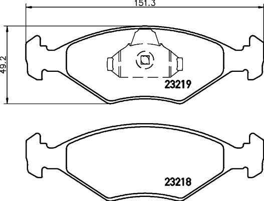 HELLA 8DB 355 008-381 - Комплект спирачно феродо, дискови спирачки vvparts.bg