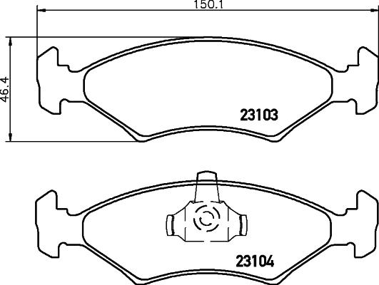 HELLA 8DB 355 008-331 - Комплект спирачно феродо, дискови спирачки vvparts.bg