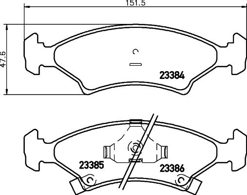 HELLA 8DB 355 008-241 - Комплект спирачно феродо, дискови спирачки vvparts.bg