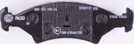 HELLA 8DB 355 008-241 - Комплект спирачно феродо, дискови спирачки vvparts.bg