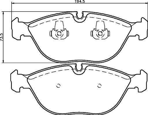 HELLA 8DB 355 008-261 - Комплект спирачно феродо, дискови спирачки vvparts.bg