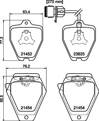 HELLA 8DB 355 008-781 - Комплект спирачно феродо, дискови спирачки vvparts.bg