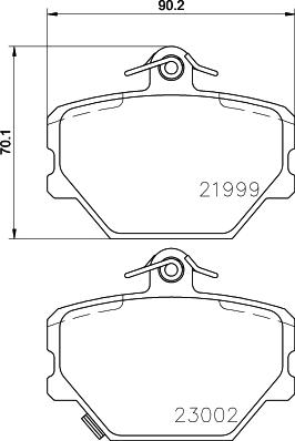 HELLA 8DB 355 008-721 - Комплект спирачно феродо, дискови спирачки vvparts.bg