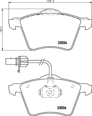 HELLA 8DB 355 008-771 - Комплект спирачно феродо, дискови спирачки vvparts.bg