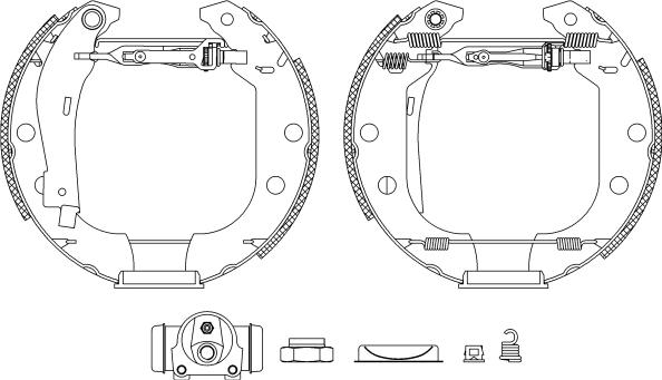 HELLA 8DB 355 003-951 - Комплект спирачна челюст vvparts.bg