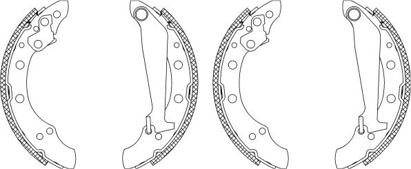 HELLA 8DB 355 003-571 - Комплект спирачна челюст vvparts.bg