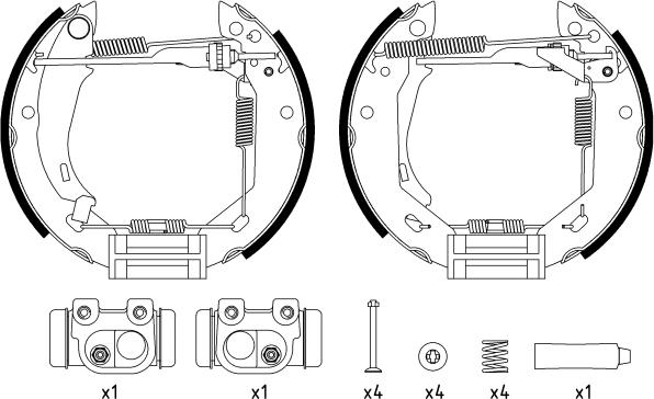 HELLA 8DB 355 003-881 - Комплект спирачна челюст vvparts.bg