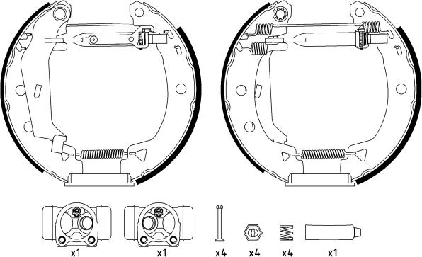 HELLA 8DB 355 003-821 - Комплект спирачна челюст vvparts.bg