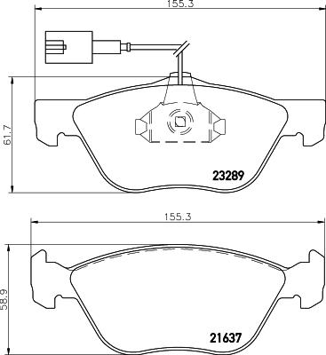 HELLA 8DB 355 007-931 - Комплект спирачно феродо, дискови спирачки vvparts.bg